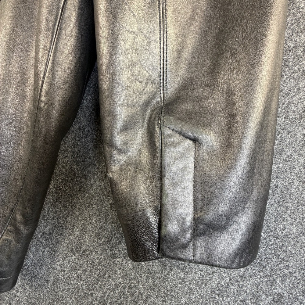 Brandon Thomas Genuine Lambskin Leather Jacket Mens XL Black Soft Button Coat - Picture 6 of 13